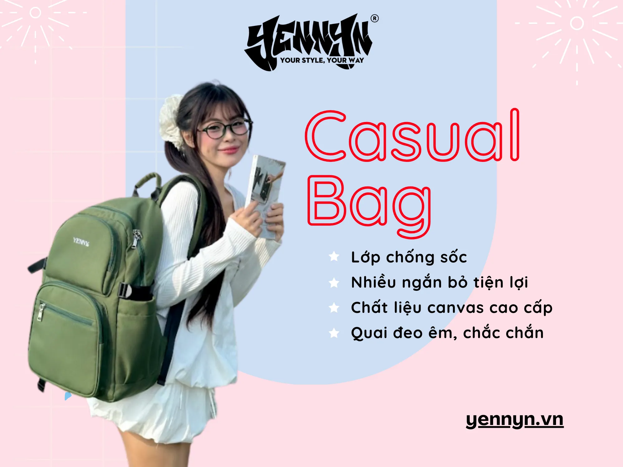 Balo laptop nữ chống sốc với thiết kế bảo vệ tối ưu cho thiết bị