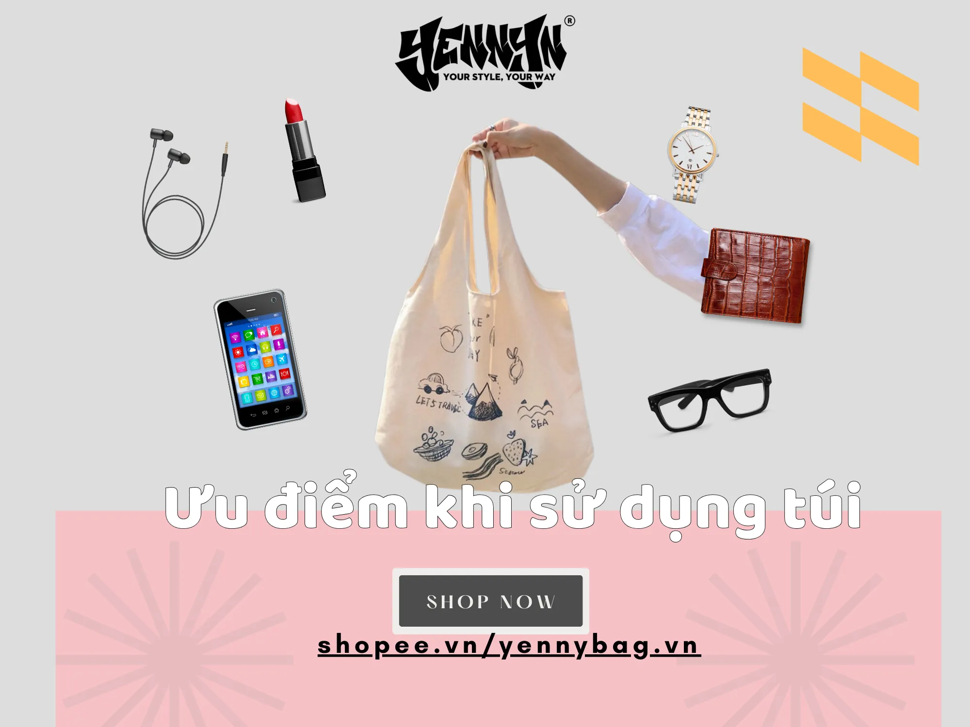 Những ưu điểm vượt trội khi sở hữu túi tote vải canvas đeo chéo