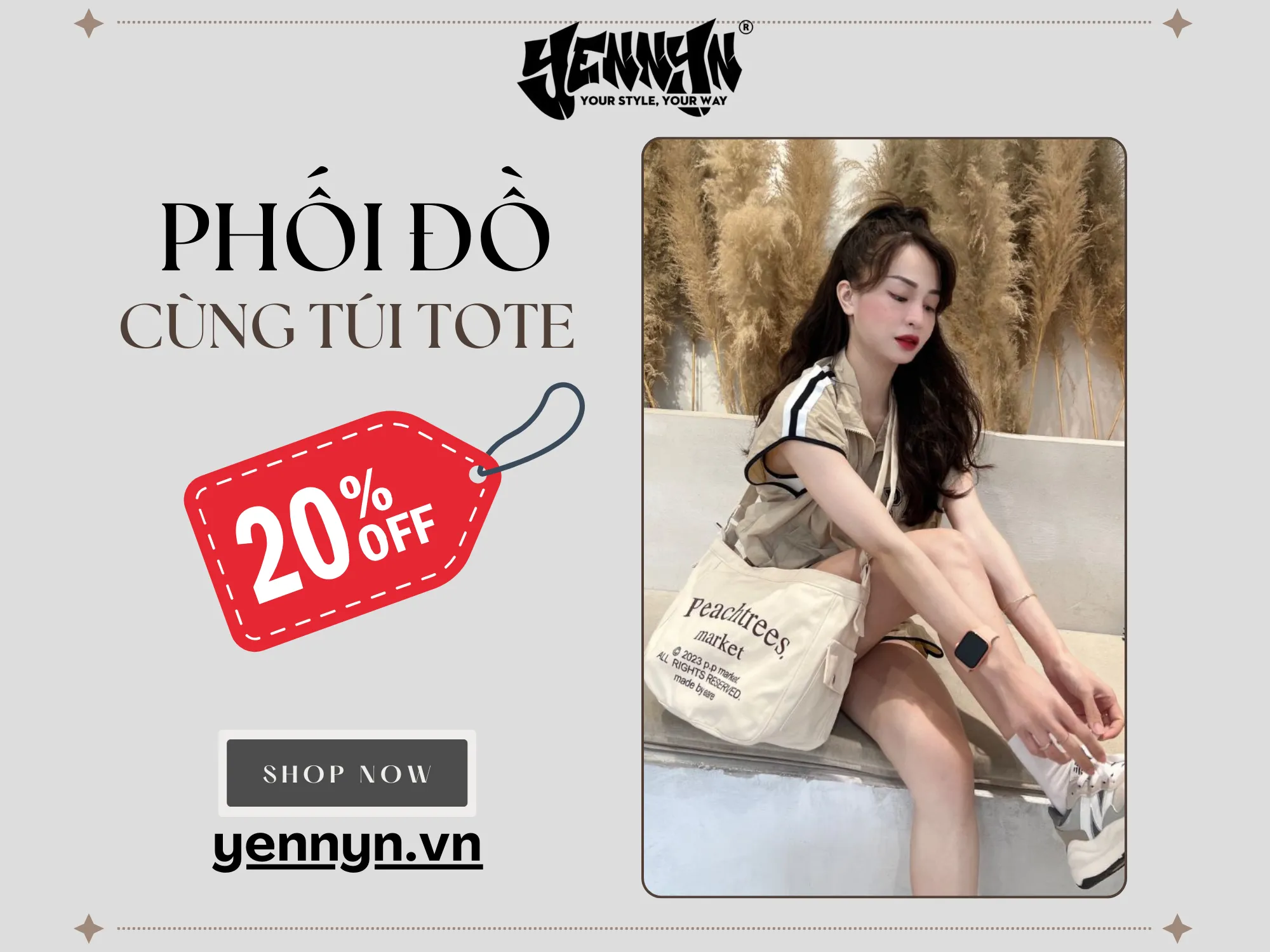Cách phối đồ cực chất cùng túi tote vải canvas đeo chéo cho Gen Z