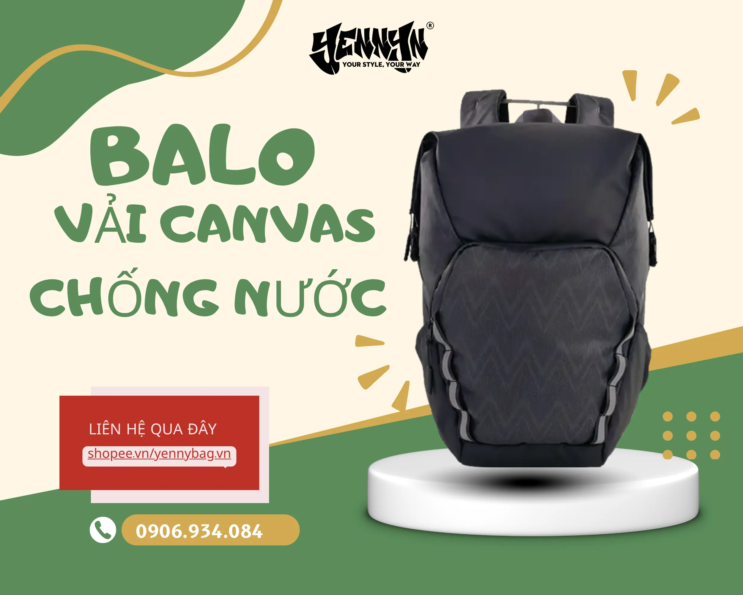 Balo đi phượt vải Canvas chống nước – Sự kết hợp hoàn hảo giữa bụi bặm và hiện đại