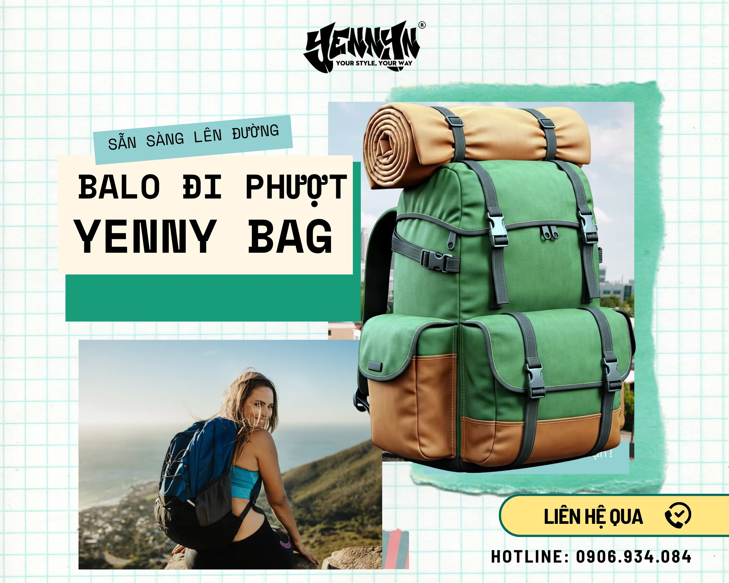 Sẵn sàng lên đường cùng balo đi phượt Yenny Bag với giá cực "sinh viên"